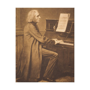 Franz Liszt på pianot Canvastryck