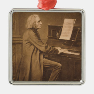 Franz Liszt på pianot Julgransprydnad Metall