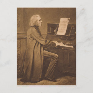 Franz Liszt på pianot Vykort