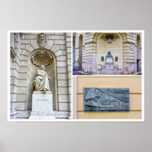 Franz Liszt Skulptur Collage Poster