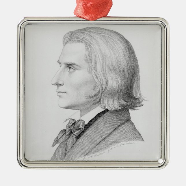 Franz Liszt som inristas av Gonzenbach Julgransprydnad Metall (Framsidan)