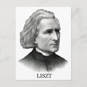 Franz Liszt, svart Vykort