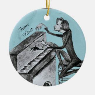 Franz Liszt unik skiss av Maurice Sand 1837 Julgransprydnad Keramik