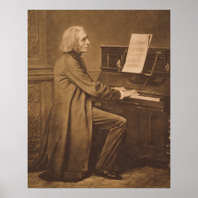 Franz Liszt vid Piano Poster (Framsidan)