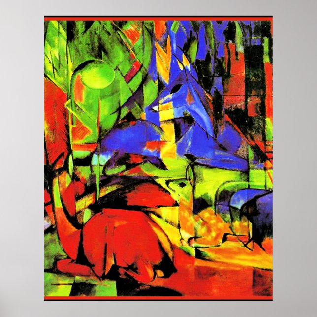 Franz Marc abstrakt-grafik, Fighting Forms Poster (Framsidan)