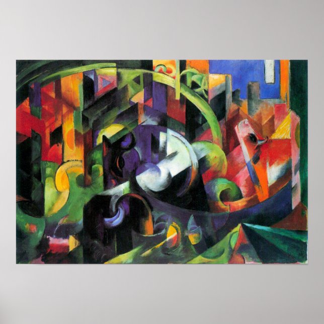 Franz Marc - Abstrakt med boskap Poster (Framsidan)