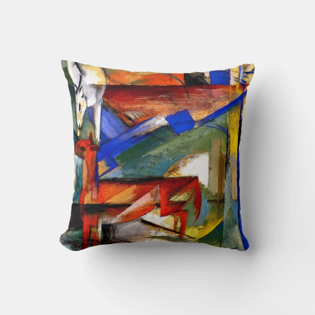 Franz Marc - Animals II:s sammansättning Kudde (Framsida)