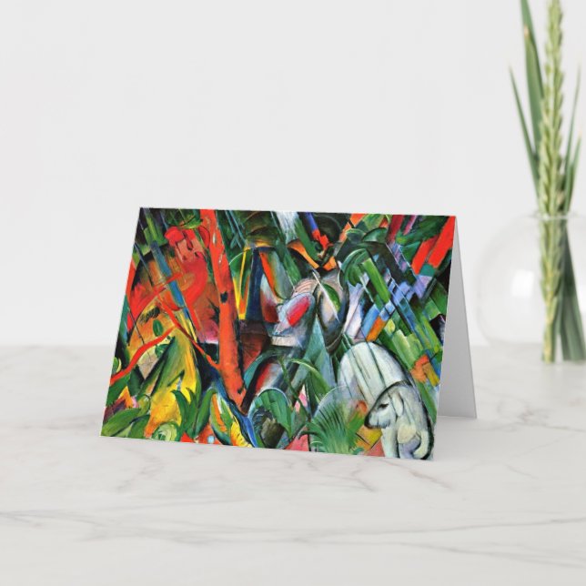 Franz Marc art: I Rain, målning av berömd, Kort (Framsida)