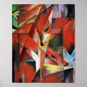 Franz Marc Berömd målar upp rävarna Poster