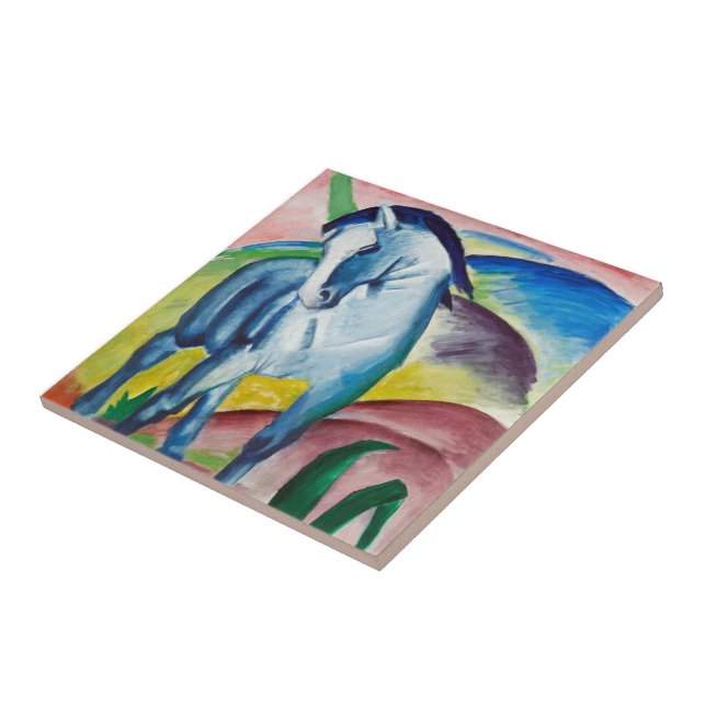 Franz Marc Berömd Painting Blue Horse (1911) Kakelplatta (Sidan)