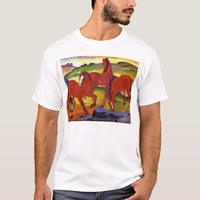 Franz Marc betande hästT-tröja T Shirt (Framsida)