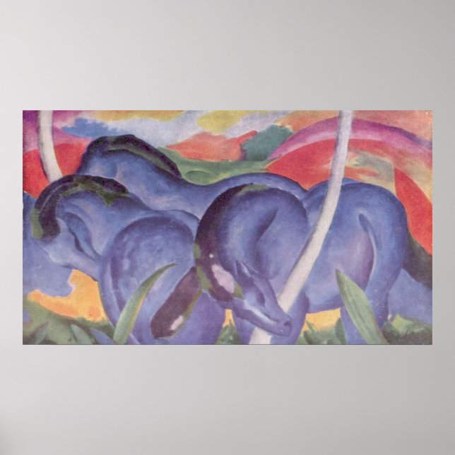 Franz Marc - Big Blue Horse 1911 Canvas Equine Poster (Framsidan)