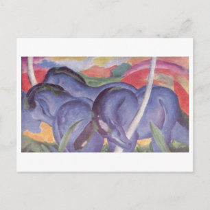 Franz Marc - Big Blue Horse 1911 Canvas Equine Vykort
