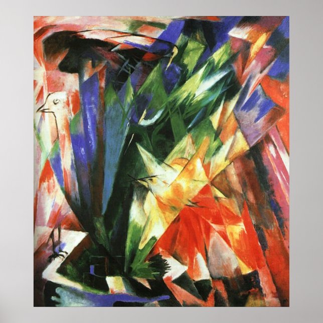 Franz Marc - Birds 1914 Oil Canvas bird flock Poster (Framsidan)