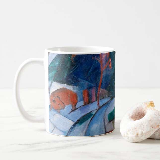 Franz Marc Bison i Winter (rödbison) Kaffemugg (Med munk)