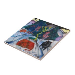 Franz Marc Bison i Winter (rödbison) Kakelplatta