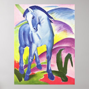 Franz Marc - blåtthäst mig Equine ryttare 1911 Poster
