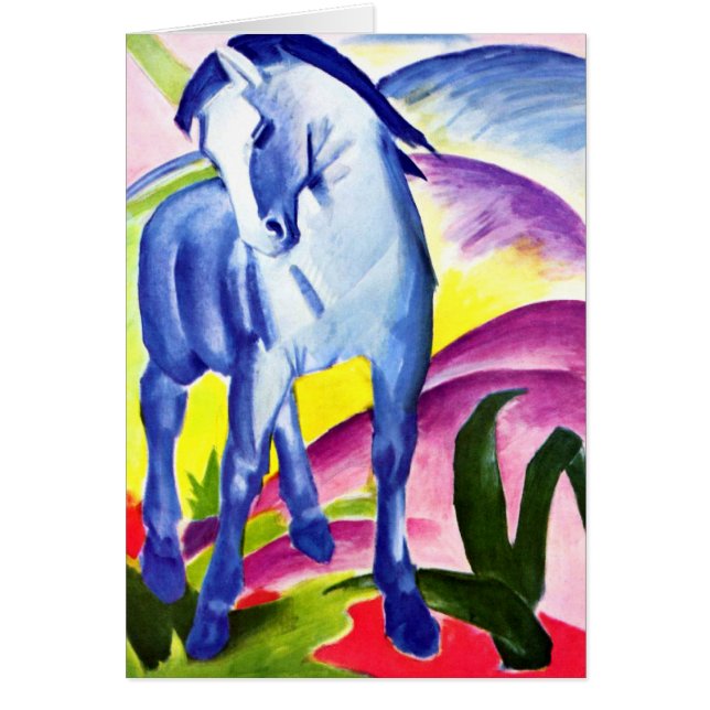 Franz Marc - blåtthäst mig Hälsningskort (Framsidan)