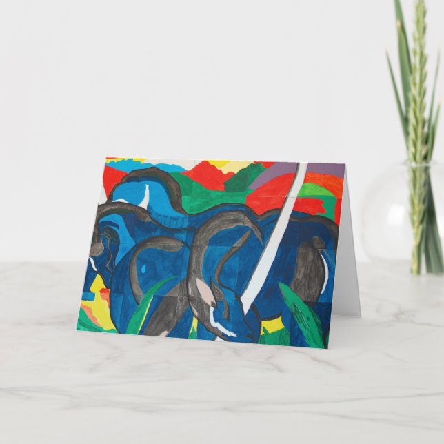 Franz Marc - blåtthästen Helgkort (Framsida)