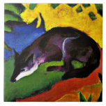 Franz Marc - Blue Fox Kakelplatta<br><div class="desc">Blue Fox,  famous painting by Franz Marc.</div>