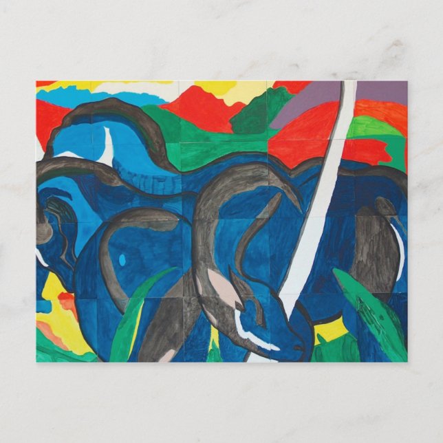 Franz Marc - Blue Horse Vykort (Framsida)