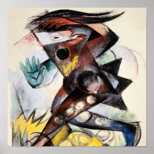 Franz Marc Caliban Berömd Painting Poster (Framsidan)