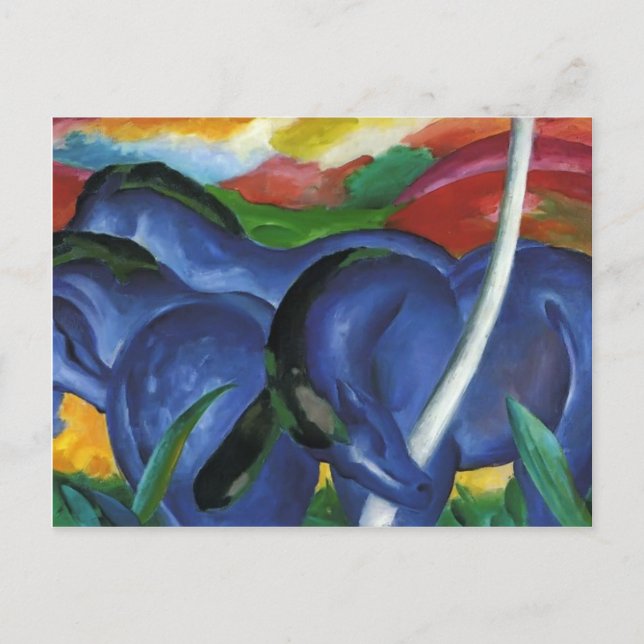 Franz Marc- De stora blå hästarna Vykort (Framsida)