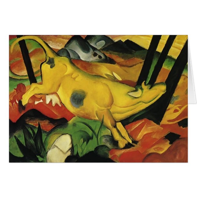 Franz Marc den gula kon Hälsningskort (Framsidan Horizontal)
