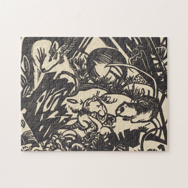 Franz Marc | djur legend Tierlegende Pussel (Horisontell)