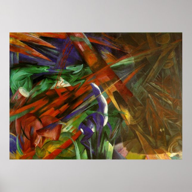 Franz Marc - Djurfater 1913 Canvas död efter Poster (Framsidan)