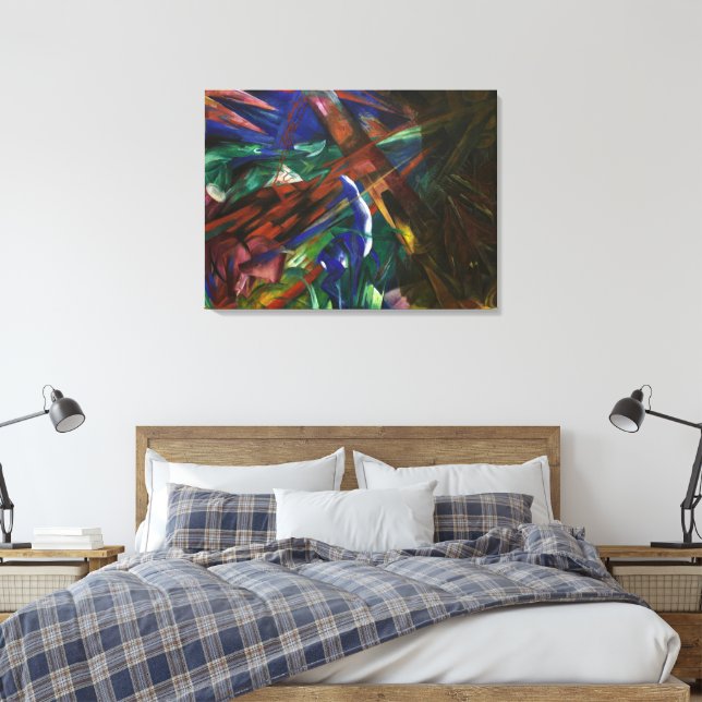 Franz Marc Djuröden Röd Blå Expressionistisk Konst Canvastryck (Insitu (sovrum))