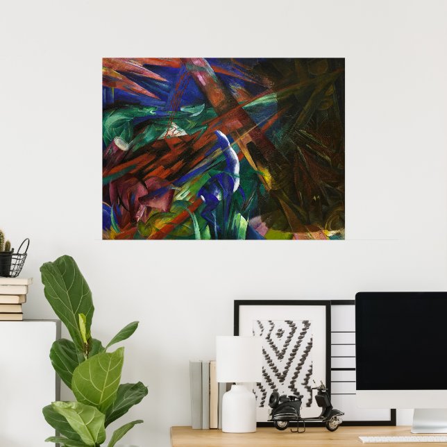 Franz Marc Djuröden Röd Blå Expressionistisk Konst Poster (Hemmakontoret)