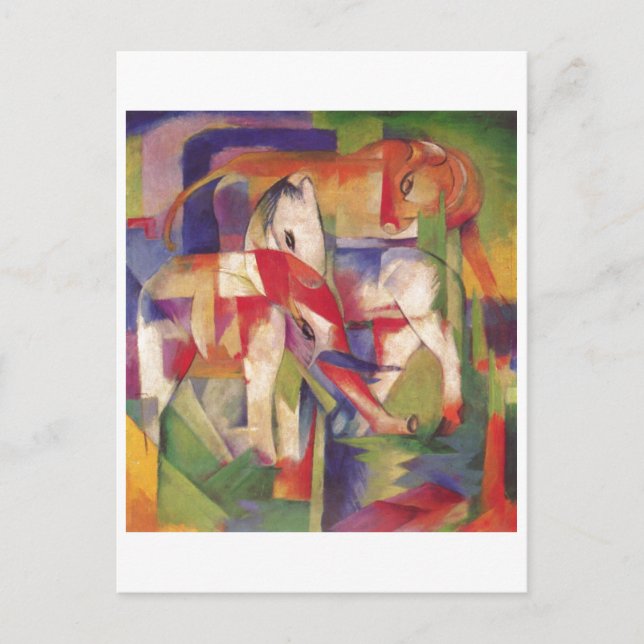 Franz Marc - Elephant Horse Cattle Winter 1913-14 Vykort (Framsida)