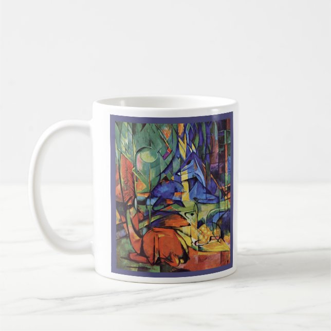 Franz Marc - fiskromDoe i skog - Expressionist Kaffemugg (Vänster)