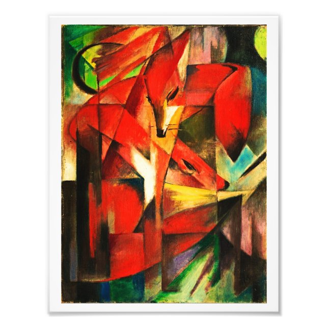Franz Marc Foxes Red Fox Modern Art Painting Fototryck (Framsidan)