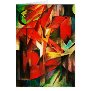 Franz Marc Foxes Red Fox Modern Art Painting Hälsningskort