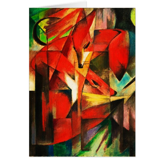 Franz Marc Foxes Red Fox Modern Art Painting Hälsningskort (Framsidan)