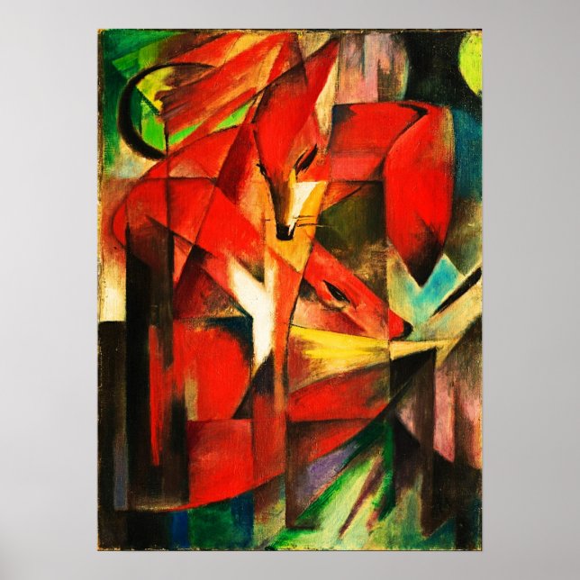 Franz Marc Foxes Red Fox Modern Art Painting Poster (Framsidan)