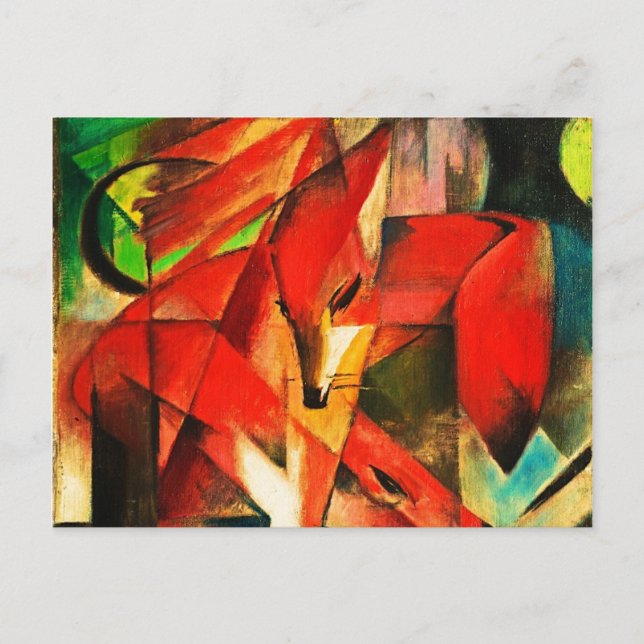 Franz Marc Foxes Red Fox Modern Art Painting Vykort (Framsida)