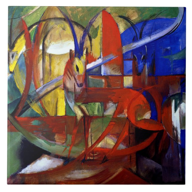 Franz Marc - Gazelles Kakelplatta (Framsidan)