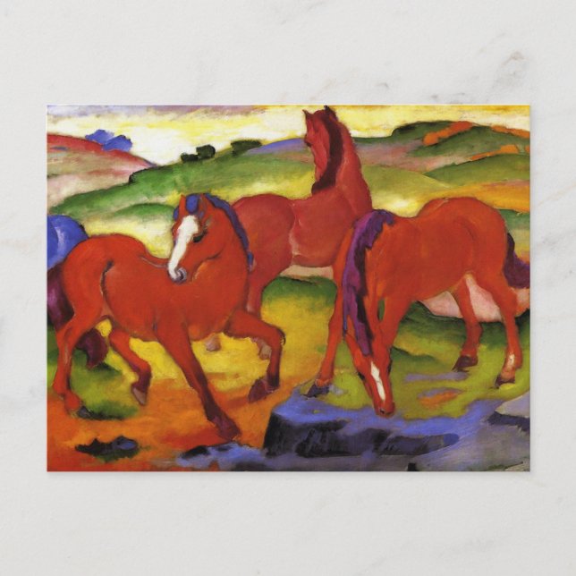 Franz Marc Grazing Horses Postcard Vykort (Framsida)