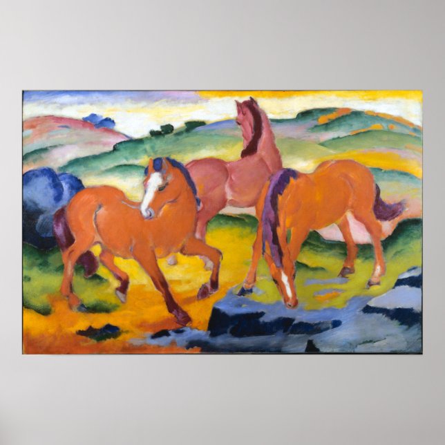 Franz Marc Grazing Horses Poster (Framsidan)