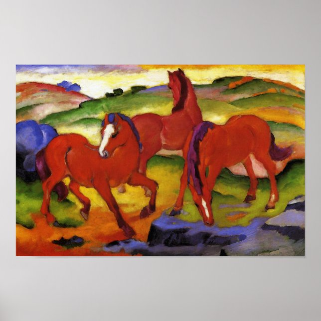 Franz Marc Grazing Horses Poster (Framsidan)