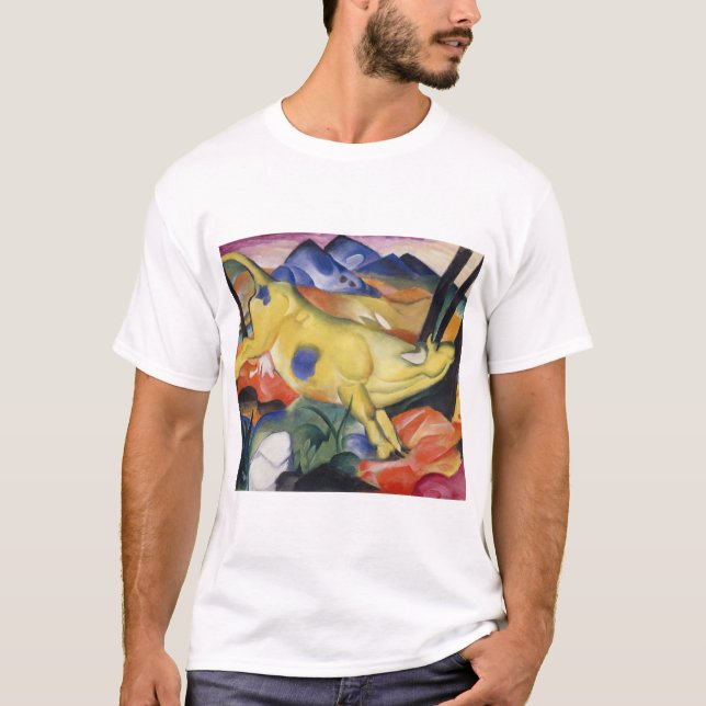 Franz Marc - Gult Cow T Shirt (Framsida)