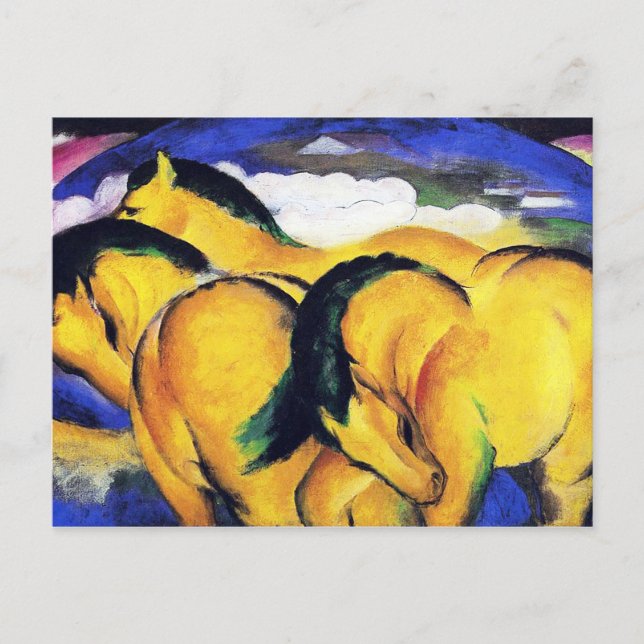 Franz Marc har gjort en liten gult Vykort (Framsida)