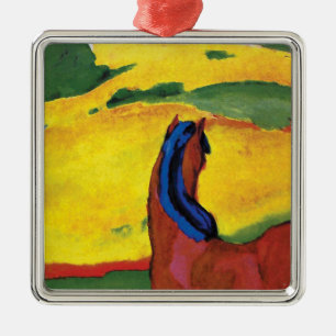 Franz Marc - Häst i ett landskapsmåleri Julgransprydnad Metall