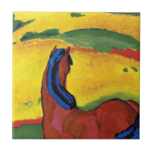 Franz Marc - Häst i ett landskapsmåleri Kakelplatta