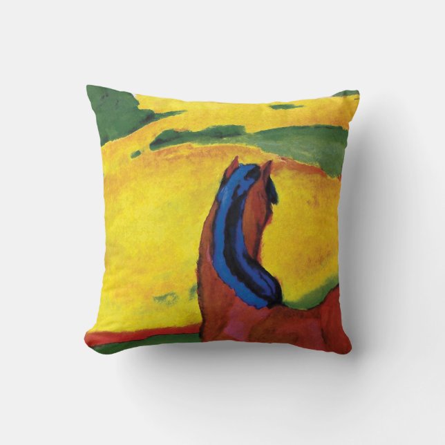 Franz Marc - Häst i ett landskapsmåleri Kudde (Framsida)