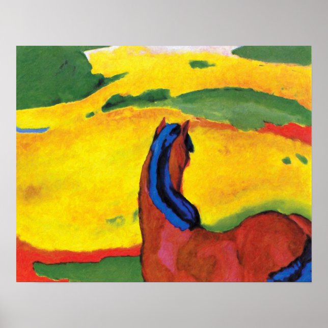 Franz Marc - Häst i ett landskapsmåleri Poster (Framsidan)
