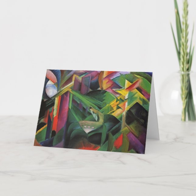 Franz Marc hjort i en klosterträdgård Kort (Framsida)